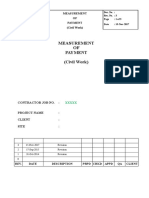 Measurement of Payment (Civil Work)