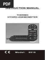 Manual Uso (En Español) Termoanemómetrohigrómetro 8918