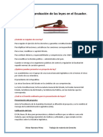 Proceso de Aprobación de Las Leyes en El Ecuador