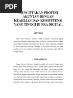 Menciptakan Profesi Akuntan Dengan Keahlian Dan Kompetensi Yang Tinggi Di Era Digital