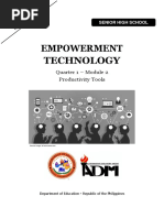 Empowerment Technology SHS - Q1 - Mod2 - Productivity Tools - PRODUCTIVITY TOOLS