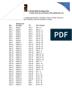 6 Month Bible Reading Plan