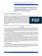 Management Innovation and Business Performance of Micro, Small, and Medium Enterprises in Cotabato City During The COVID-19 Pandemic