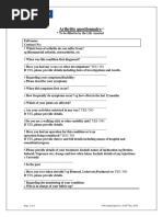 Arthritis Questionnaire (Medical)