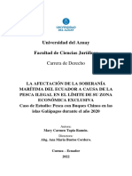 La Afectación de La Soberanía Marítima Del Ecuador A Causa de La Pesca Ilegal en El Límite de Su Zona Económica Exclusiva.