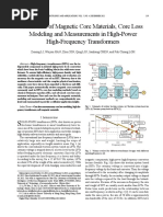 A Review of Magnetic Core Materials Core Loss Modeling and Measurements in High-Power High-Frequency Transformers