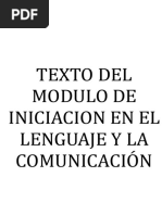 Texto de Avance - Iniciacion Al Lenguaje y Comunicación 22222244444