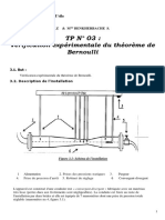 TP N°3 Vérification Expérimentale Du Théorème de Bernoulli