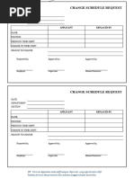 Change Schedule Form