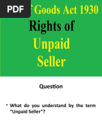 Rights of An Unpaid Seller