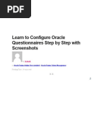 Oracle Configure Oracle Questionnaires Step by Step With Screenshots