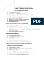 Contenido Programático Curso Planificación y Presupuesto Público Venezolano COFAE 15 Al 17FEB2023