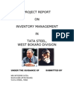 Project Report On TATA STEEL Inventory Managment