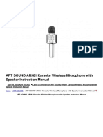 Ar561 Karaoke Wireless Microphone With Speaker Manual