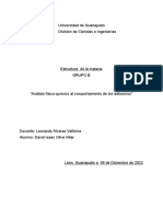 Análisis Físico-Químico Al Comportamiento de Los Adhesivos