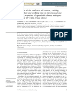 Shabani2016 - Influence of The Sunflower Oil Content, Cooking Temperature and Cooking Time On The Physical and Sensory Properties of Spreadable Cheese Analogues Based On UF White-Brined Cheese