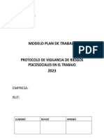 Modelo Plan de Trabajo Protocolo de Vigilancia de Riesgos Psicosociales en 2023