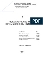 Relatório 2 - Química Experimental