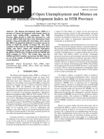 The Influence of Open Unemployment and Msmes On The Human Development Index in NTB Province