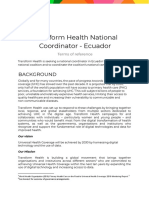 Transform Health National Coordinator Ecuador