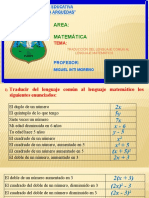 Traduccion Del Lenguaje Comun A Matematico