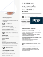 Curriculum Vitae Hombre Moderno y Profesional Con Iconos Gris y Blanco