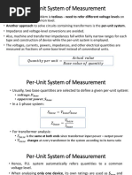 Per-Unit System of Measurement