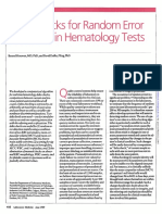 Delta Checks For Random Error Detection in Hematology Tests