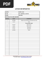 Planilla de Repuestos 140h+