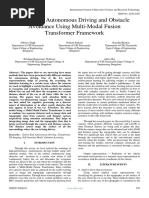 Modelling Autonomous Driving and Obstacle Avoidance Using Multi-Modal Fusion Transformer Framework