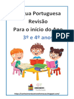 ATIVIDADE DE REVISÃO P INÍCIO DAS AULAS 3º e 4º Anos