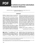 The Effect of Unilateral Partial Edentulism To Muscle Thickness