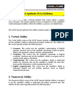 GATE General Aptitude (GA) Syllabus