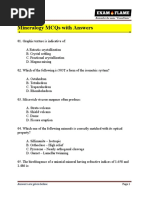 Mineralogy MCQs With Answer