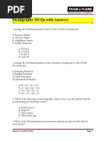 Stratigraphy MCQs With Answer