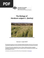 Biology of Hordeum Vulgare L. Barley April 2017