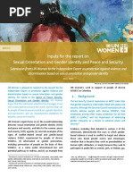 Brief Inputs For The Report On Sexual Orientation and Gender Identity and Peace and Security en