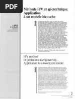 Méthode H-V en Géotechnique - Application À Un Modèle Bicouche