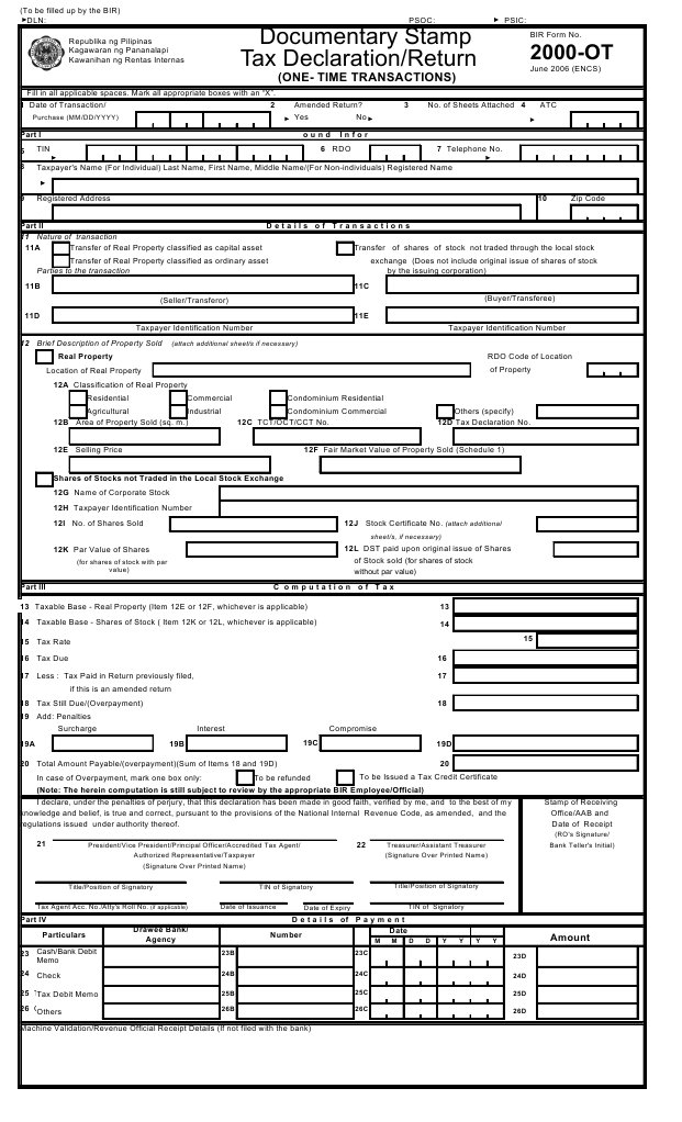 Documentary Stamp Tax Return | Taxes | Stocks