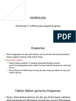 Hidrologi - P3 - Hujan Infiltrasi Dan Evapotranspirasi