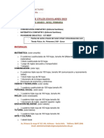 5to Grado - Nivel Primaria-Lista de Útiles Escolares 2023