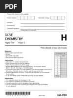 GCSE AQA Chemistry Paper 1 (2021) - Practice Paper