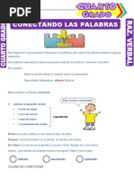 Conectando Las Palabras para Cuarto Grado de Primaria