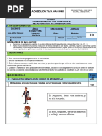 Examen Quimestral Lengua y Literatura - 4to Año