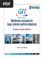 GTT Membrane Cryostats For Large Volume Neutrino Detectors - 2016