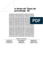 Sopa de Letras de Tipos de Aprendizaje - 60