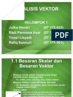 Presentasi1 - Bab1 Analisis Vektor