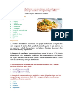 Receta Verduras