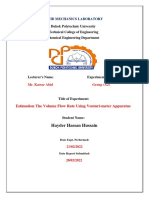 Estimation The Volume Flow Rate Using Venturi-Meter Apparatus (Fluid Exp 6)