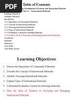 Module 3: Learning, Development of Learner and Instruction Material